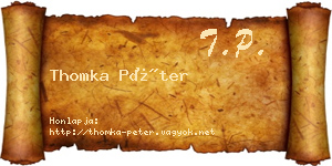 Thomka Péter névjegykártya