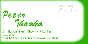 peter thomka business card